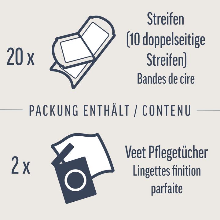 Produktbild Veet Kaltwachsstreifen sensible Haut Pure für Beine & Körper (20x)