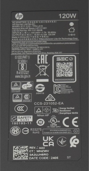 Actual product image Delta ADP-120MH B (120 W)