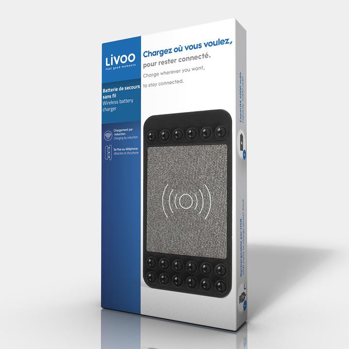 Image du produit Livoo Batterie de secours sans fil induction (4000 mAh, 5 W, 5 Wh)