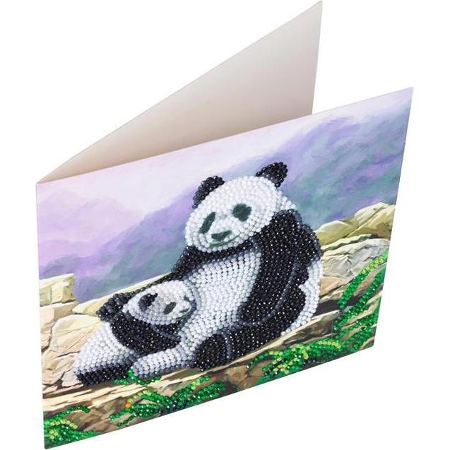 Thumbnail - Craft Buddy Panda, 18x18cm Crystal Art Card