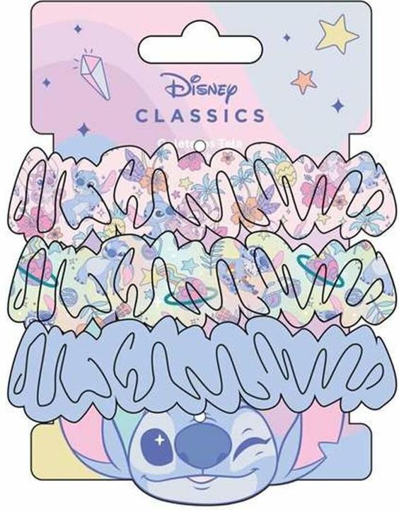 Actual product image Disney Stitch Hair Scrunchies for Girls and Women, Non-Slip and Soft Ponytail Holder - 3 Scrunchies (Hair tie)