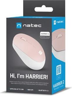 Produktbild Genesis Mouse Harrier 2 Wireless, White/Pink, Bluetooth (Kabellos)