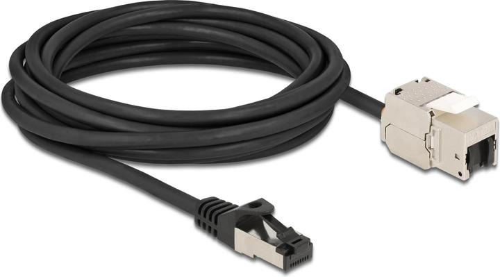 Produktbild Delock Kabel RJ45 Stecker zu Keystone Modul RJ45 Buchse Cat.6A 5 m schwarz (S/FTP, CAT6a, 5 m)