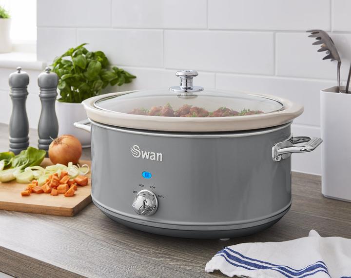 Produktbild Swan Retro Slow Cooker 6,5L Grau (EU-Stecker)