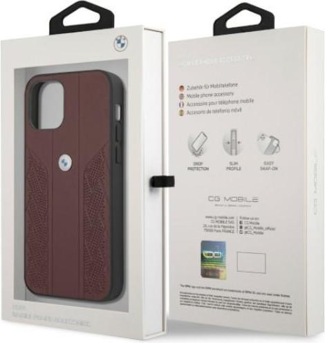 Actual product image BMW Case BMHCP12LRSPPR iPhone 12 Pro Max 6.7" czerwony/red hardcase Leather Curve Perforate (Apple iPhone 12 Pro Max)