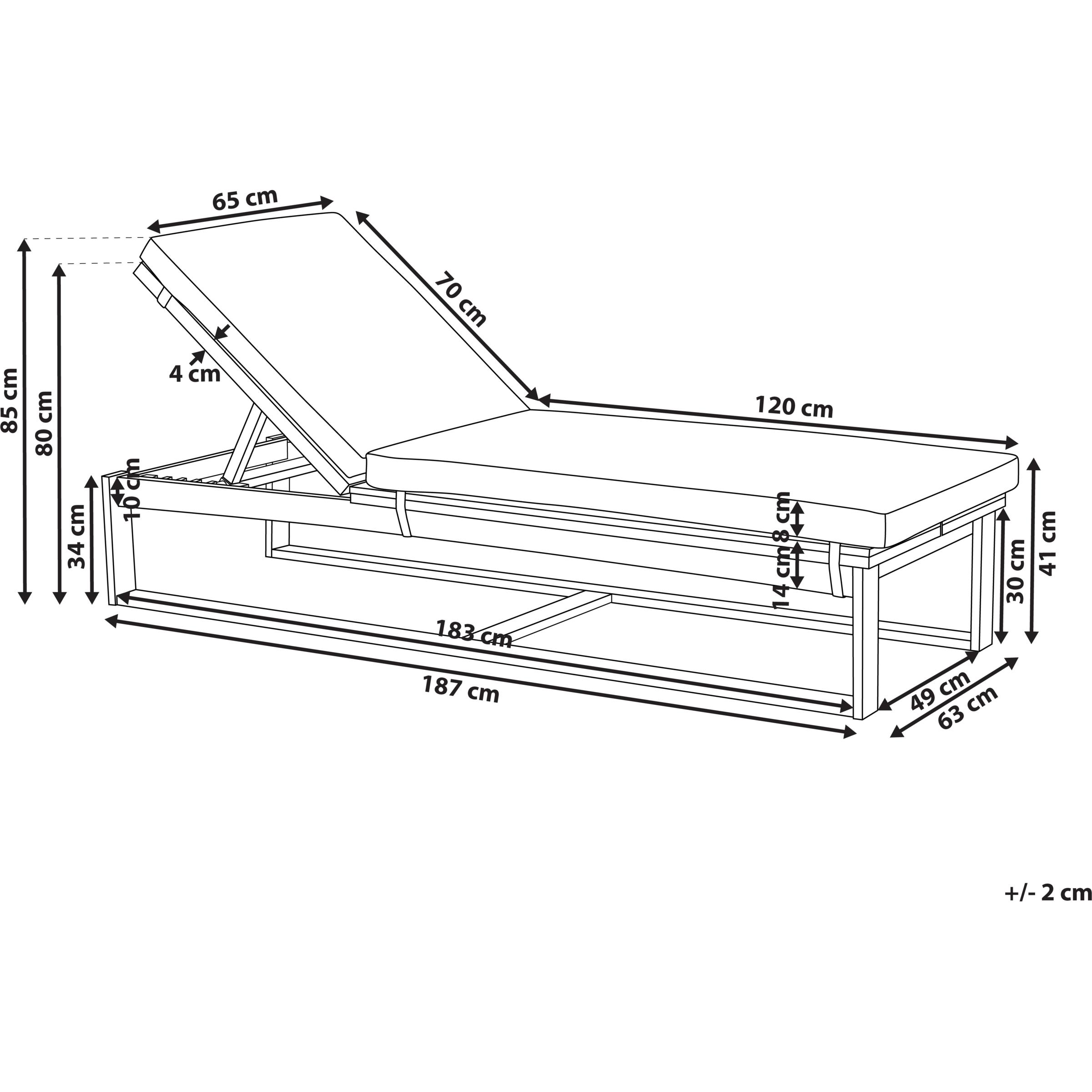 Thumbnail - Beliani, Liegestuhl, Azzanello (187 cm)