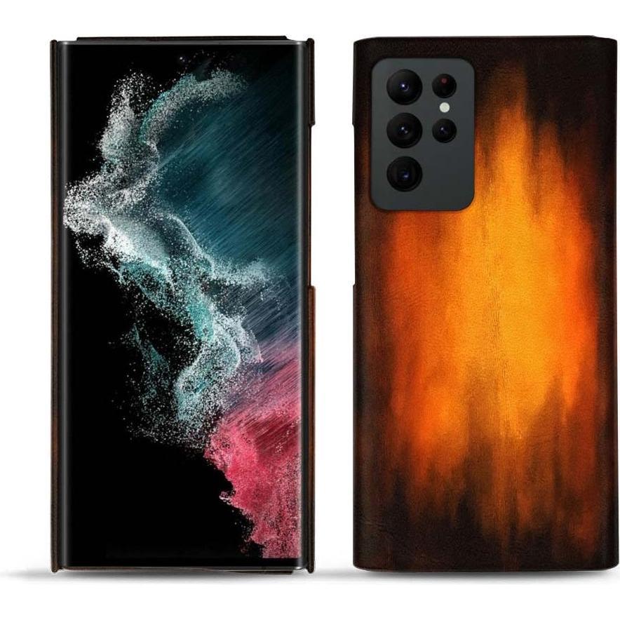 Noreve Lederschutzhülle (Samsung Galaxy S22 Ultra), Smartphone Hülle, Violett