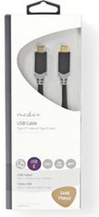 Image du produit Nedis Câble USB - USB 3.2 Gen 1 - connecteur de type C ™ - 5 Gbps - 60 W - nickelé - 1 m - rond - PVC (1 m, USB 3.2 Gen 1, 60 W)