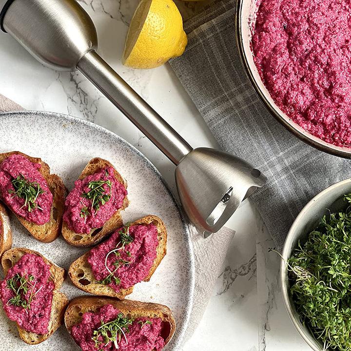 Image du produit KLAMER Stabmixer Set 800 Watt, 4 in 1 Pürierstab Edelstahl mit stufenloser Geschwindigkeit und …