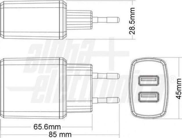 Produktbild Alpha Elettronica KD503/2B USB-Netzteil