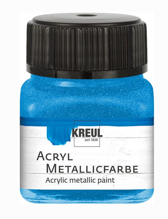 Productafbeelding Kreul Acryl metallic verf, crèmekleurig dekkend, 20 ml (Blauw, 20 ml)