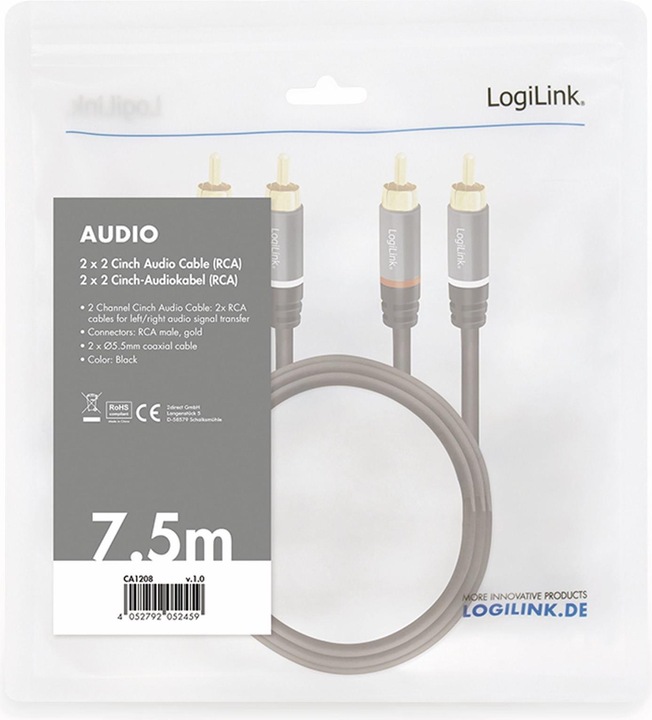 Actual product image LogiLink Ca Rca (7.50 m, Cinch)