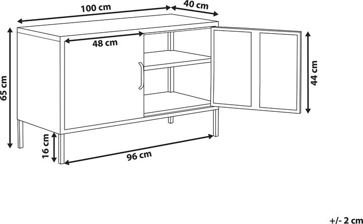 Immagine prodotto Beliani Credenza blu 2 ante URIA (100 x 40 x 65 cm)