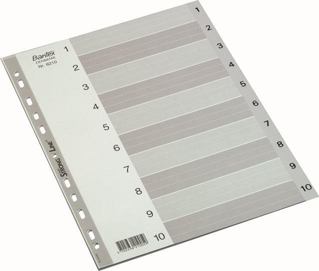Bantex STRONG-LINE REGISTER GRÅ A4 1-10, GRÅ