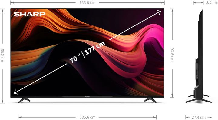 Image du produit Sharp 70GL4460E 4K UHD LED Google TV 177 cm (70) (70", LED, 4K, 2025)
