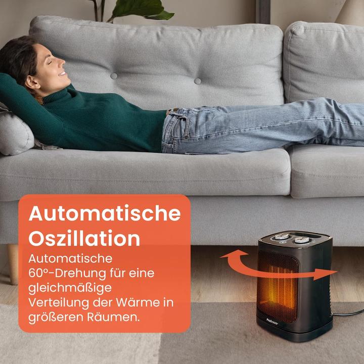 Actual product image Breeze Mini Ceramic Fan Heater 1800W Black (1800 W)