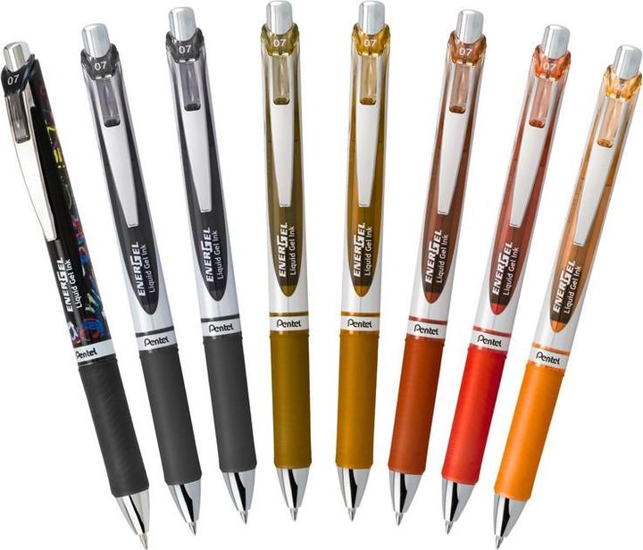 Produktbild Pentel EnerGel Tintenroller (Burgund, Bronze, Braun, Rot, Orange, 8 x)