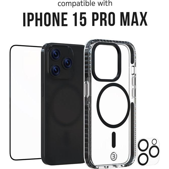 Thumbnail - 3Sixt Impact Zero Handyhülle 3in1-Set (Apple iPhone 15 Pro Max), Smartphone Hülle, Transparent