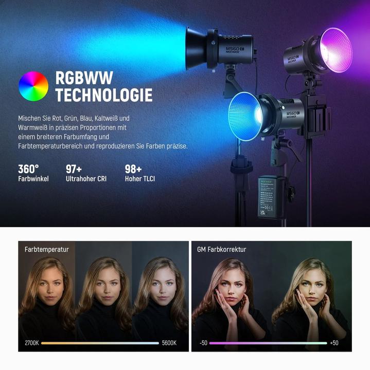 Actual product image Neewer Continuous light MS60C LED photo-video light RGB (Video light)