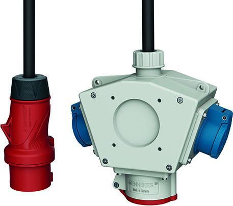 Actual product image Mennekes MEN 92913 Plug socket combination Delta-Box portable connectable (3x, CEE 16/5, CEE 7/3)