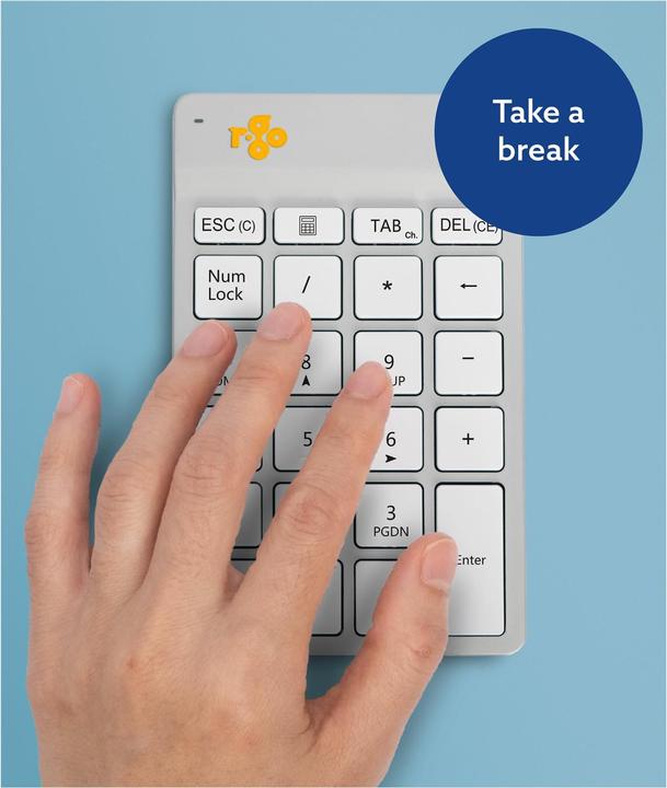 Actual product image R-Go Tools Numpad Break White Bluetooth Numeric Keyboard (Numeric keypad, Wireless)