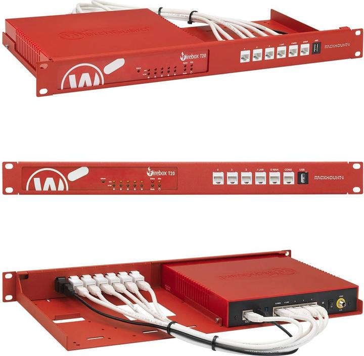 Actual product image Rackmount.IT 1U 6 x RJ-45, f/ WatchGuard Firebox T20, T40