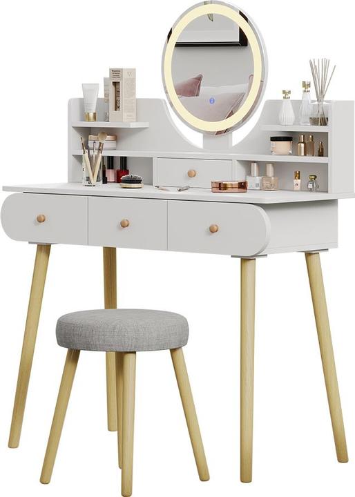 Produktbild Vicco Edda mit LED-Spiegel und Hocker (100 x 40 x 76 cm)