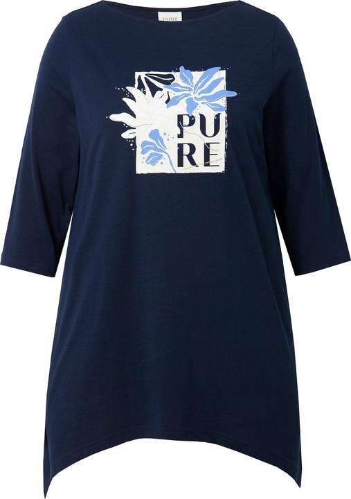 Actual product image Ulla Popken Eco Cotton PURE Logo Pointed Hem Tee (50, 52)