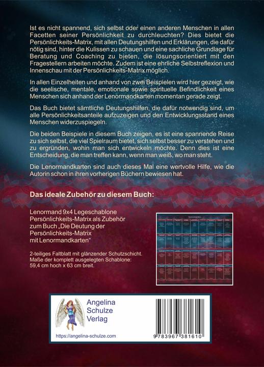 Valeurs nutritives et ingrédients Die Deutung der Persönlichkeits-Matrix mit Lenormandkarten (Allemand, Andrea Rosenthal, 2021)