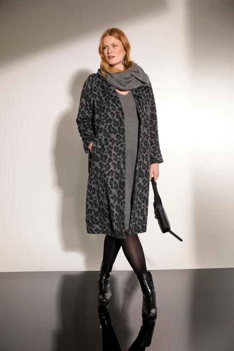Actual product image Ulla Popken Long Leopard Print Coat
