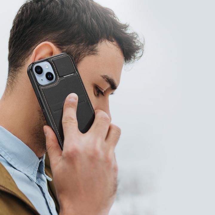 Produktbild Dux Ducis 3 in 1 Case for iPhone 14 Plus with MagSafe Wallet RFID Blocking Stand Rafi Mag - Black (Apple iPhone 14 Plus)