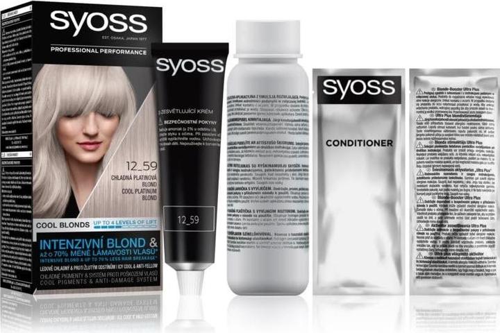 Actual product image Syoss Permanent Coloration Hair Dye Permanently Colouring 12-59 Cool Platinumond (12-59 Cool Platynowy Blond)