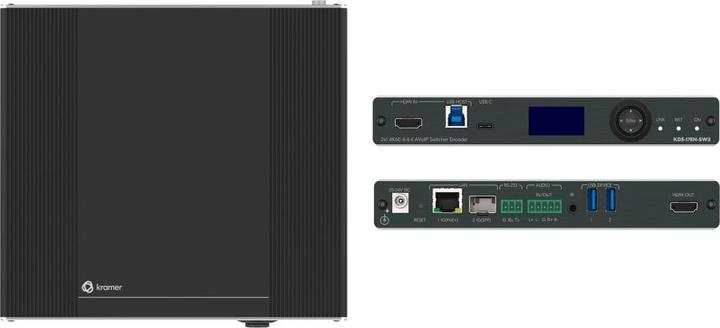 KDS-17EN-SW2 | 2x1 4K60 4:4:4 AVoIP Switching Encoder with Dante | 4096x2160 JPG 2000 1Gb...