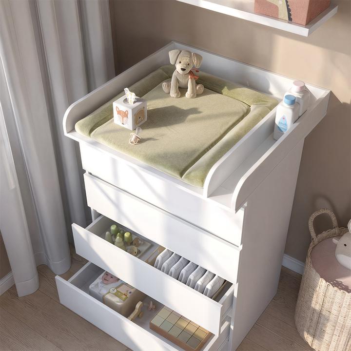 Produktbild VitaliSpa Wickelkommode Emmi, Weiss, 80 x 111.6 cm mit 4 Schubladen