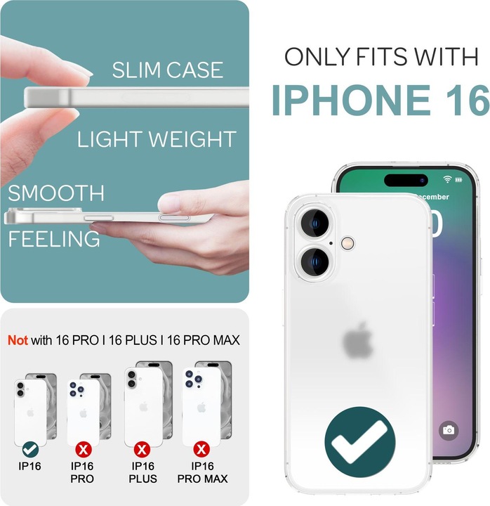 Actual product image Nalia Extremely Thin 0.3mm Matt Hardcase (Apple iPhone 16)
