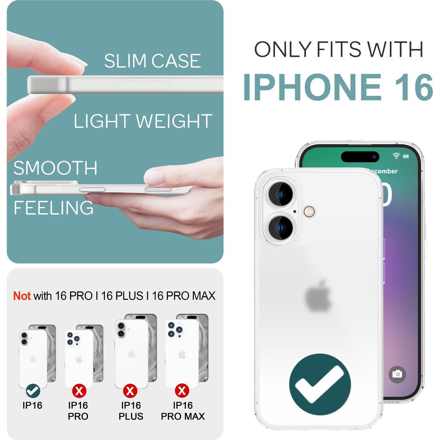 Thumbnail - Nalia Extrem Dünnes 0,3mm Mattes Hardcase (Apple iPhone 16), Smartphone Hülle, Weiss