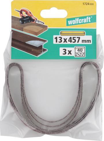 Produktbild wolfcraft 3 Gew.-Schleifbänder Korund K40 13x457 (40)