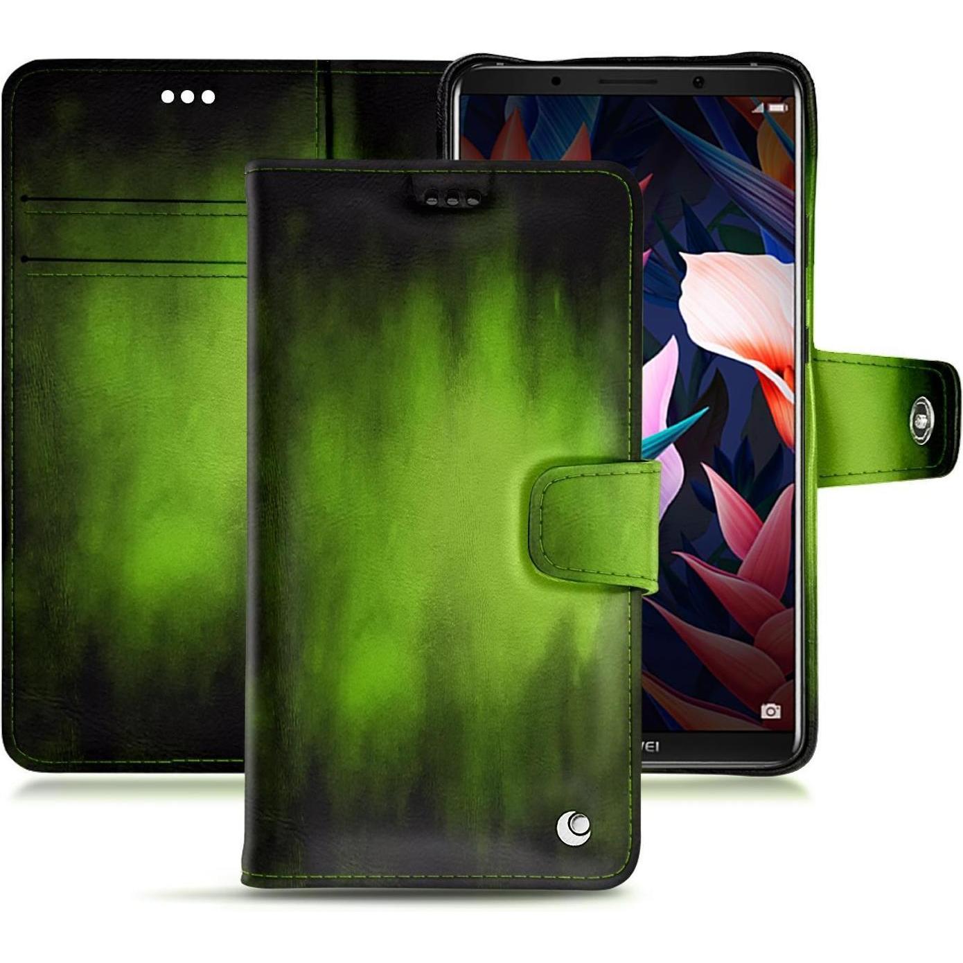 Noreve Lederschutzhülle Wallet (Huawei Mate 10 Pro), Smartphone Hülle, Grün