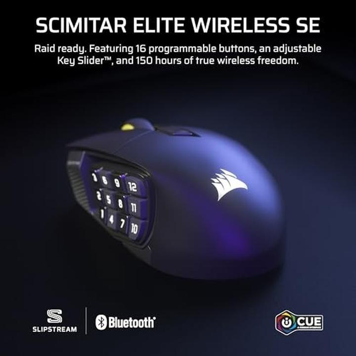 Produktbild Corsair Gaming-Maus Scimitar Elite Wireless SE, Maus Features (Kabellos)