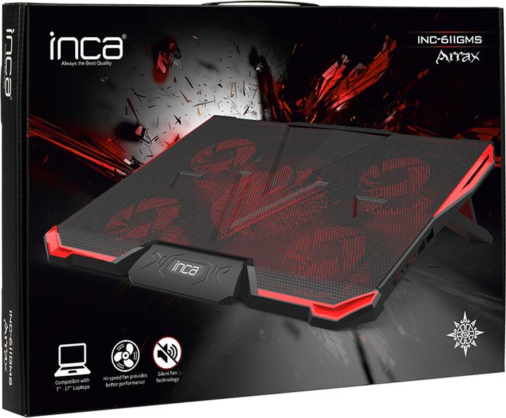 Actual product image Inca ARRAX GAMING NOTEBOOK COOLER 5X FAN, 6 STEPS, 2X USB, 13 ""-17