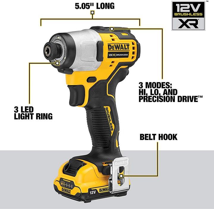 Produktbild DeWalt 12V AkkuSchlagschrauber (1/4) DCF801D2 (Akkubetrieb)