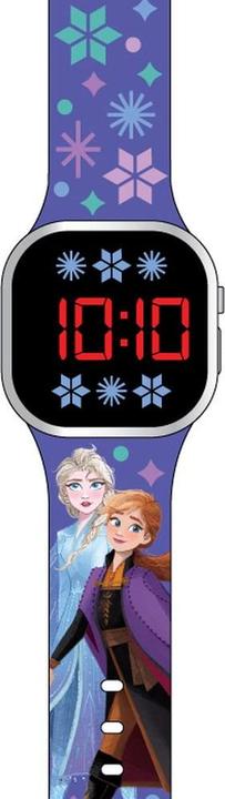 Actual product image Accutime LED kids clock Disney's The Ice Queen (purple), digital clock with LED display for time and dat (Digital watch, 38 mm)