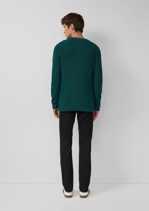 Image du produit s.Oliver Strickpullover Strukturierter Baumwoll-Pullover mit Label-Patch (3XL)