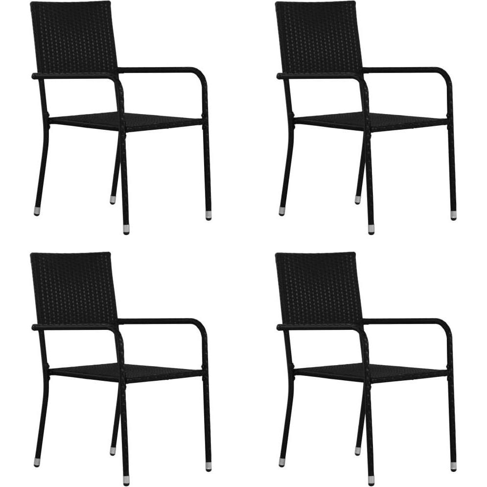 VidaXL, Gartenstühle, Garten-Essstühle 4 Stk. Stapelbar Polyrattan
