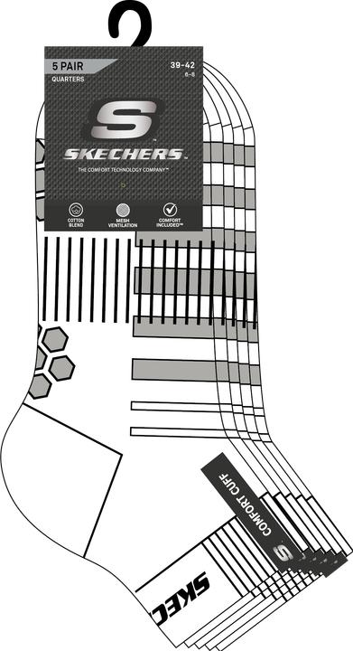 Actual product image Skechers Unisex mesh ventilation Quarter 5p (5-pack, 39 - 42)