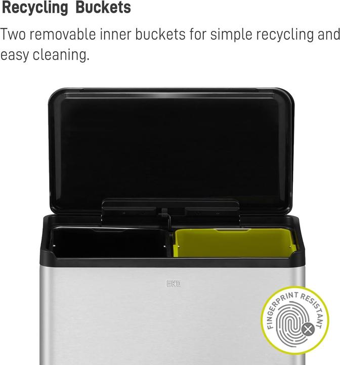 Actual product image EKO Dual Compartment Pedal Recycling Bin for Kitchen and Home (40 l)