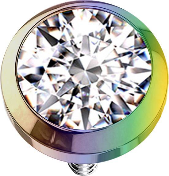 Immagine prodotto Star Piercing Ancora dermica colorata con cristallo d'argento (senza ottone, Acciaio chirurgico 316L)