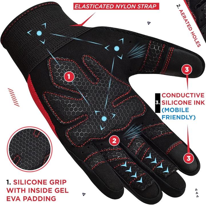 Image du produit Rdx Gants de musculation W1 – Gants entiers (M)