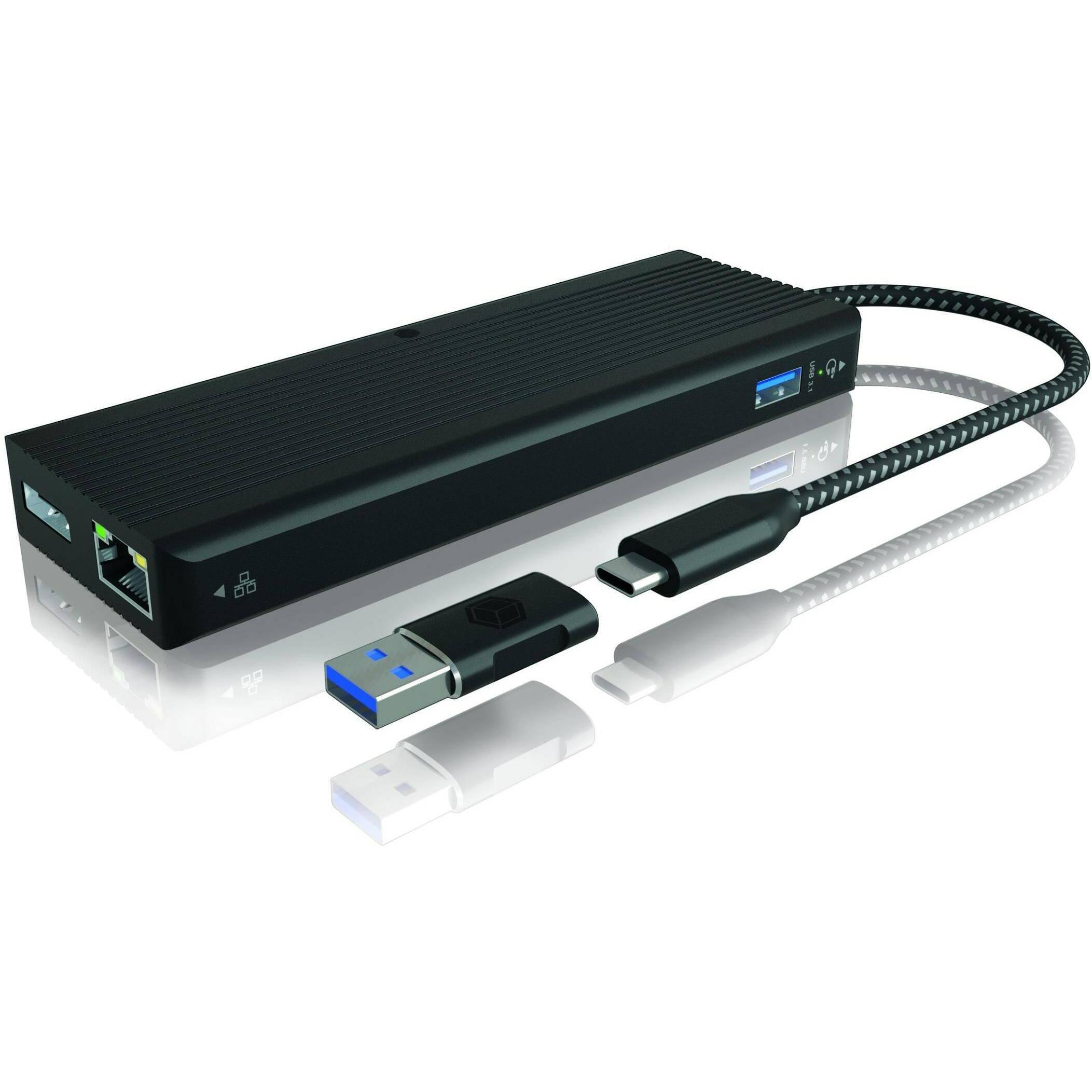 Icy Box IB-DK4080AC (USB-C, 10 Ports), Dockingstation + USB Hub, Schwarz