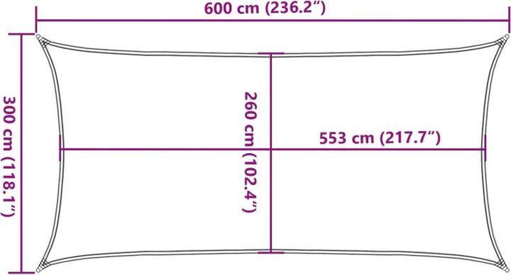 Produktbild vidaXL Sonnensegel (600 x 300 cm)